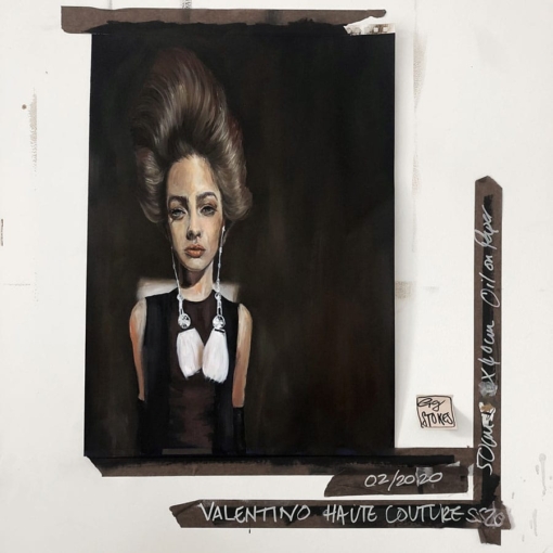 VALENTINO-HCSS20-GG-Stokes-40X50CM-OIL-ON-PRIMED-PAPER